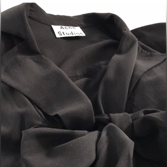 ACNE STUDIOS 🆕 Luxury Bow 💯 Silk Blouse/Mini Dress. Euro Size 34. MSRP:$840 🔥 - Picture 3 of 8